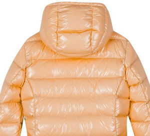 Orange Women's Hooded Quilted <b>Jacket</b> Full Sleeve <b>Winter</b> Puffer Zipper Closure Solid Color Lightweight <b>Waterproof</b> Windproof - Product Image 2