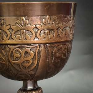 Cáliz de Bronce Antiguo, Copa Medieval con Caja de Terciopelo, Vasos para Beber, Recipiente para Bebidas, para Bodas, Decoración del Hogar, Regalo - Product Image 5