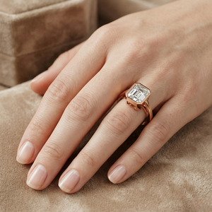 Anillo de Diamante Cultivado en Laboratorio con Certificación IGI de 2 Quilates, Corte Brillante, Engaste de Bisel, Oro Rosa de 9K, para Compromiso, Aniversario, Fiesta, Proveedor de Fábrica - Product Image 2