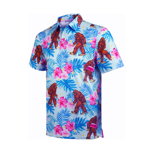 Chemises de golf pour hommes, imprimé animal, tricotées, manches courtes, séchage rapide, performance, 95% polyester, 5% élasthanne - Product Image 1