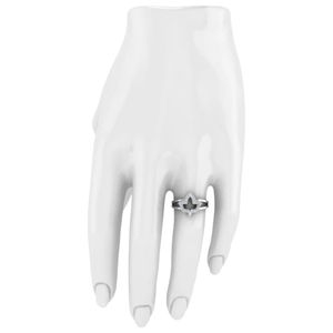 Bague en argent sterling motif feuille pour femme, élégante avec accent en cristal, bijou fantaisie, bague tendance, accessoire cadeau pour usage quotidien - Product Image 3