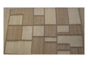 Alfombra de Yute con Patrón Geométrico, Alfombra de Fibra Natural Hecha a Mano, Alfombra de Estilo Marroquí en Blanco y Negro para Sala de Estar, Dormitorio, Decoración del Hogar - Product Image 3