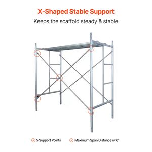 Barre Trasversali Diritte per Ponteggi 6ft x 4ft, Confezione da 4, in Acciaio al Carbonio, Accessorio di Sicurezza a X per Ponteggi - Product Image 5