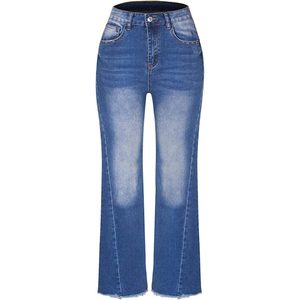 Jeans Casuales de Mujer 2026, Transpirables, de Pierna Ancha, Elásticos, Estilo Boyfriend, Corte Ajustado, Cintura Media, de Mezclilla - Product Image 1