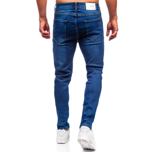 Denim pants <b>men</b> regular fit straight leg jeans casual stretch cotton <b>trousers</b> with button fly and five pocket design - Product Image 5