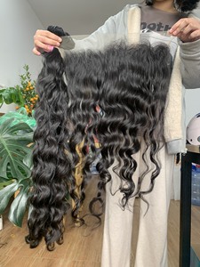 Precio al por mayor, cabello humano vietnamita ondulado Natural, doble cutícula dibujada, proveedor de cabello alineado, sin enredos, sin desprendimiento - Product Image 3