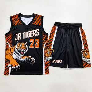 Maillot de basket personnalisé à séchage rapide en polyester, uniforme d'équipe OEM ODM, broderie personnalisée, logo, nom, numéro, manches courtes, col en V, unisexe - Product Image 4