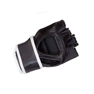 Nuevos Guantes de MMA de Cuero con Cierre de Velcro, Medios Dedos, Negros y Blancos, Unisex, para Entrenamiento de Artes Marciales, MMA, Kickboxing, BJJ - Product Image 5