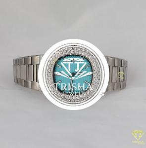 Reloj de Lujo con Diamantes para Hombre, Correa de Acero Inoxidable, Resistente al Agua, Reloj de Pulsera de Cuarzo, Esfera Azul, Colección - Product Image 1