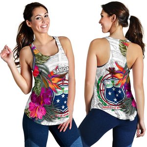 Samoa Women's Tank <b>Top</b> Scoop Neck Digital Printed <b>Floral</b> Breathable Knitted Polyester Casual Front Logo Embroidery - Product Image 1