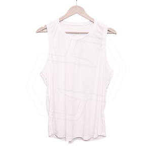 Débardeur blanc sans manches en coton respirant pour femme, idéal pour l'athlétisme, léger et confortable - Product Image 1