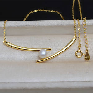 S925 Silver Pendant Necklace with 7-9 <b>Pearl</b> Holder Chopstick <b>Set</b> & DIY Chain <b>Jewelry</b> Accessories 4131 - Product Image 1