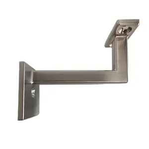 Modern 312 Lengthen Zinc Alloy Handrail Bracket Satin Nickel Wall Mount For Indoor Staircase Made From Durable Zamak