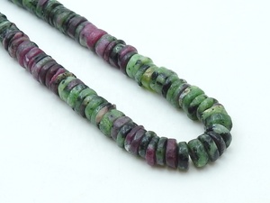 Cuentas de Zoisita Rubí Pulidas y Lisas en Forma de Botón de Neumático/Rueda - 16 Pulgadas, 6-7MM Aprox. - Para Fabricación de Joyas - Piedra Natural - Product Image 3