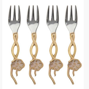 Juego de Cubiertos de Alta Calidad, Juego de Cubiertos Dorados, Aptos para Contacto con Alimentos, Textura de Lujo, Juego de Cubiertos para Decoración de Mesa de Boda - Product Image 5