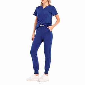 scrubs printed white zipper scrub <b>sets</b> medical scrubs medic women uniform suit - Product Image 4