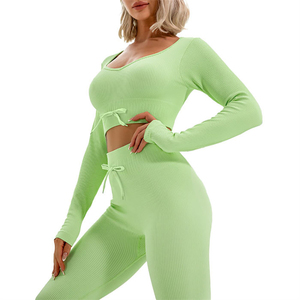 Women's Yoga Set Yoga Set Fashion Sexy Outdoor Running Fitness Wear <b>Tight</b> Sportswear Ladies Two Piece Yoga Set Spring Summer - Product Image 4