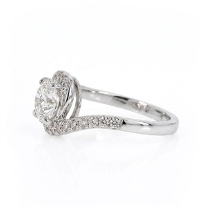 Bague de mariage demi-éternité VB-23SR en platine massif 950, bague empilable de luxe avec diamant de laboratoire ovale 2,30 carats couleur E VS1 - Product Image 5