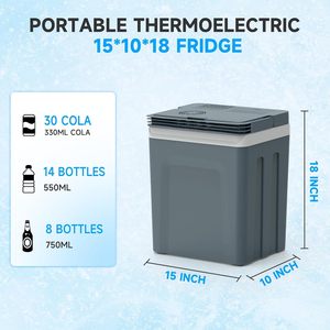 Nevera y Calentador Eléctrico Portátil con Asa de 26.5 Cuartos/25L, Refrigerador Termoeléctrico para Vehículos y Camiones con 110V AC - Product Image 2