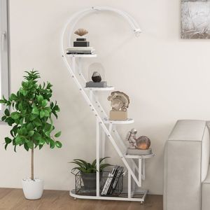 5-Tier Metal Plant Stand with <b>Hanging</b> Hook for Multiple Indoor Plants and <b>Hanging</b> <b>Baskets</b> <b>Accessory</b> - Product Image 3