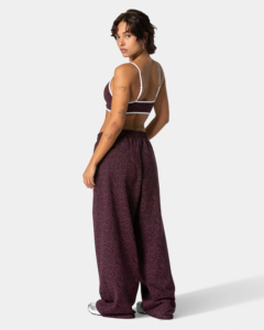 Pantalon large Y2K pour femme, imprimé léopard, taille élastique, rayures latérales, pantalon décontracté - Product Image 3