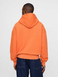 Sudadera con capucha extragrande para hombre, color naranja, de algodón, estilo casual para otoño. - Product Image 2