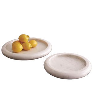 Marble Plate <b>Set</b> Decorative <b>Serving</b> Trays Round Stone Tray Coffee Table Centerpiece Dining Table Luxury Home Decor hot sale new - Product Image 1
