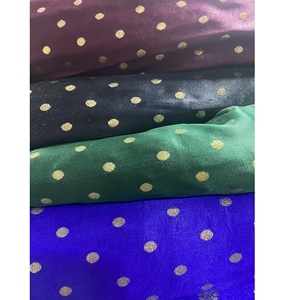Tissu brocart léger 100% nylon avec motif à pois métalliques |   Tissu jacquard tendance de 44 pouces pour vêtements et tenues ethniques - Product Image 4