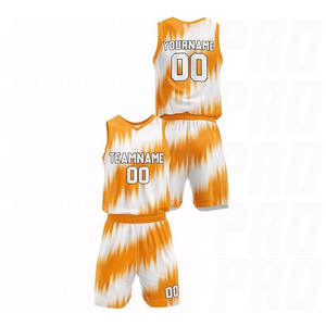 Ensembles de maillots et shorts de basketball pour jeunes et adultes, logo personnalisé, respirant, col rond, uniformes de basketball orange demi-teinte pour équipes - Product Image 2