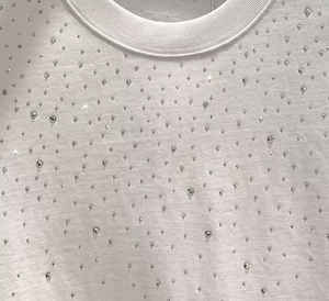 T-shirt tendance 100 % coton pour homme avec strass, coupe ample, blanc et noir, les meilleures couleurs, meilleur t-shirt à strass pour homme - Product Image 3