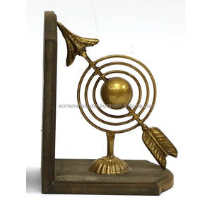 Serre-livres élégants en laiton vintage réglables avec un design unique, parfaits pour la décoration de bureau à domicile et l'organisation de livres - Product Image 2