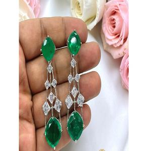 Elegantes Pendientes Largos de Latón Plateado con Circonita, de Primera Calidad, Hermosos y Modernos, para Mujeres y Niñas, Ideales para Bodas y Fiestas - Product Image 1