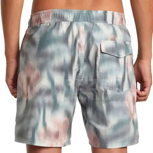 Shorts de plage décontractés respirants pour hommes, taille haute, avec cordon de serrage, doublure en maille, séchage rapide, tissu polyester/coton pour usage quotidien - Product Image 2