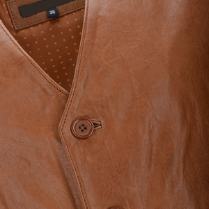 Gilet en cuir sans manches pour homme, tendance, coupe-vent et respirant, en vente en ligne en gros, faible MOQ - Product Image 5