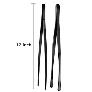 Pinzas de Cocina Negras RSI, Juego de 4 Piezas de Acero Inoxidable, 12 Pulgadas, Diseño Rústico Ecológico, Certificación CE, Aptas para Lavavajillas - Product Image 1