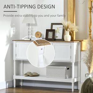 Contemporary Retro White Console <b>Table</b> with 2 Drawers Vintage <b>Sofa</b> <b>Side</b> <b>Table</b> for Entryway Living Room Bedroom - Product Image 6