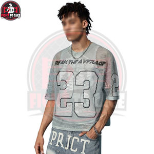 Camisetas Urbanas de Alta Gama para Hombre, Estilo Hip Hop, Oversize, Color Verde, Hombros Caídos, Estampado de Alta Densidad, Malla Transpirable - Product Image 3