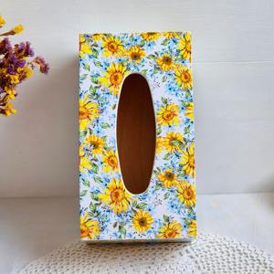 Boîte à mouchoirs en bois imprimée, best-seller, pour hôtels et spas de luxe, vente en gros - Product Image 5