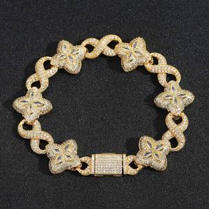 Pulsera de Diamantes Moissanite Estilo Hip Hop para Hombre y Mujer, Pulsera de Cadena Cubana de Lujo con Incrustaciones de Diamantes para Fiestas y Bodas - Product Image 4