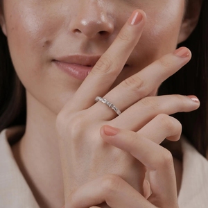 Anillos de Eternidad de Plata 925 y Oro 14K con Moissanita, Venta al por Mayor, D VVS, Joyería Personalizada Cultivada en Laboratorio, Fabricante de India, OEM - Product Image 6