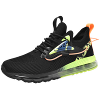 Chaussures de sport pour hommes grandes tailles, noires/bleues, à lacets, avec empeigne en mesh respirant et amortissante, logo personnalisé OEM, toutes saisons