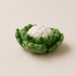 Mahaguthi <b>Craft</b> with Conscience Handmade <b>Wool</b> Felt Cauliflower Pretend Play Educational Toy for 3-6 Year Olds-Unisex Gift - Product Image 3