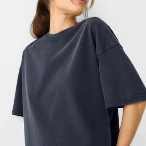 Women's Short Sleeve Cotton Jersey T-Shirt Casual Solid Color Regular Fit Knitted Plain Dyed <b>Top</b> - Product Image 3