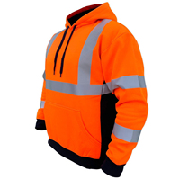 Sweat à capuche de sécurité haute visibilité TriPro Sports en coton orange, vêtement de travail réfléchissant, veste uniforme à capuche pour la construction