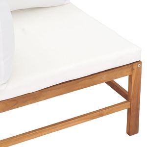 Sofás Esquineros de Madera de Teca Sólida con Cojines Color Crema, Juego de Muebles de Patio de 2 Piezas - Product Image 5