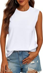 Débardeur uni sans manches ample pour l'été, style décontracté, idéal pour la gym, le yoga et les soirées - Product Image 3