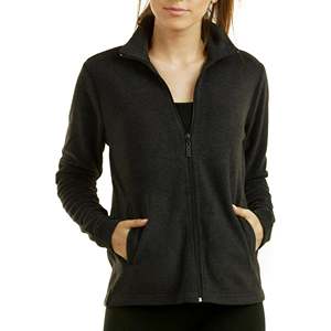 Vêtements d'hiver OEM, veste en polaire pour femmes, coupe-vent, imperméable, fermeture éclair intégrale, col, poches, uniforme de yoga, 100% polyester - Product Image 3