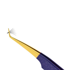 Pinzas de Precisión de Acero Inoxidable para Pestañas al por Mayor, OEM, Punta Lisa en Forma de L, Mango con Gradiente de 90 Grados, Herramienta para Extensión de Pestañas de Volumen - Product Image 3