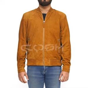 Chaqueta Bomber Clásica de Cuero Suede Marrón para Hombre, Proveedor de Ropa Exterior de Moda con Cierre de Cremallera - Product Image 5