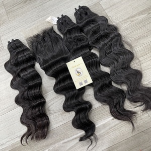 Nueva llegada de alta calidad de la trama Genius Paquete de pelo de Vietnam extensiones de trama rizadas onduladas Paquete de pelo crudo cabello humano Vietnam - Product Image 6